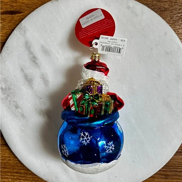 Christopher Radko 2020 “A Year Of Cheer” Red/Blue Christmas Glass Ornament ~New - Picture 6 of 15